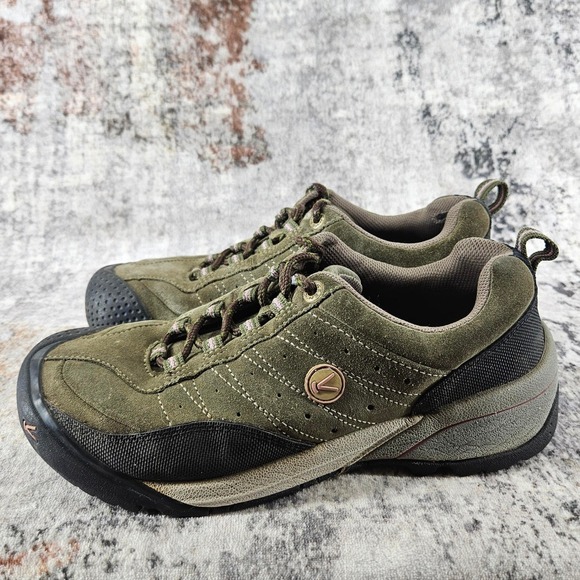 Keen Hiking Trail Shoes Womens 10 Olive Green Suede Lace Up Rubber Toe Rugged - Picture 11 of 16